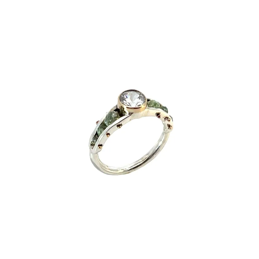 Faceted Rivet Ring: a finished piece from the class