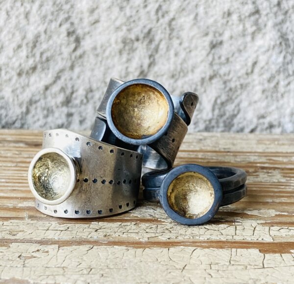 Sarah Long | Pot of Gold: a low tech way to repurpose your scrap into a beautiful ring with gold embellishments | Tuesday, February 1, 2022 | 9 am until 4:30 pm